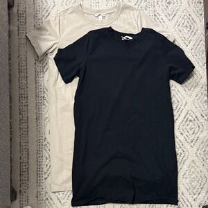 H&M // Casual Beige and Black T-Shirt Dress